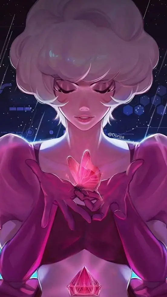 ai character: Pink diamond 🩷 background