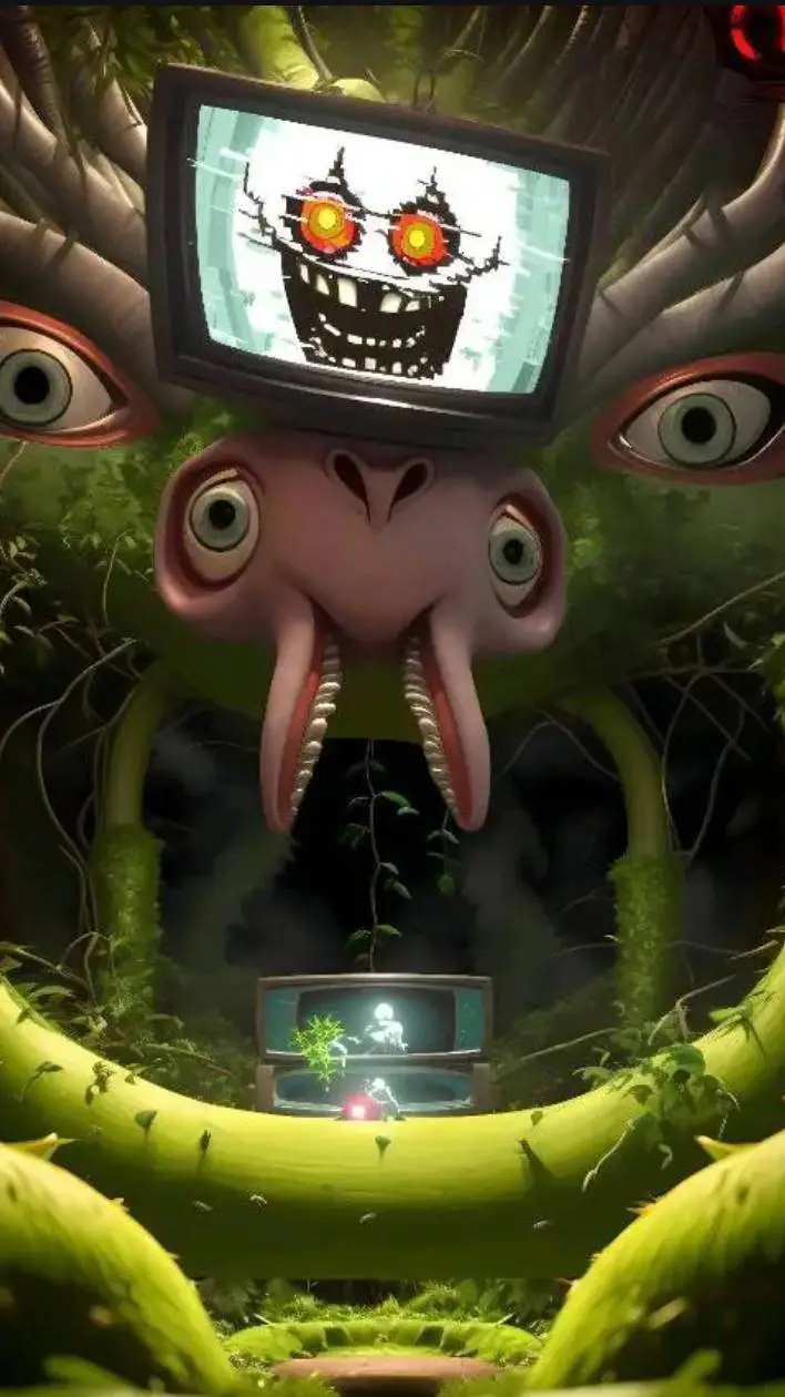 ai character: Photoshop Flowey background