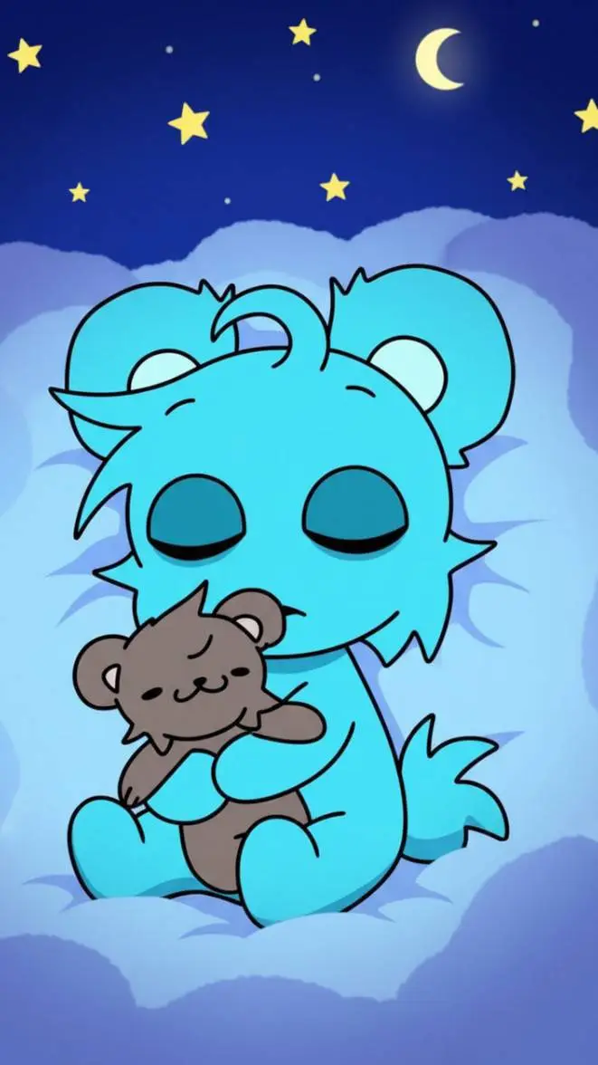 ai character: baby Sky bed apple background