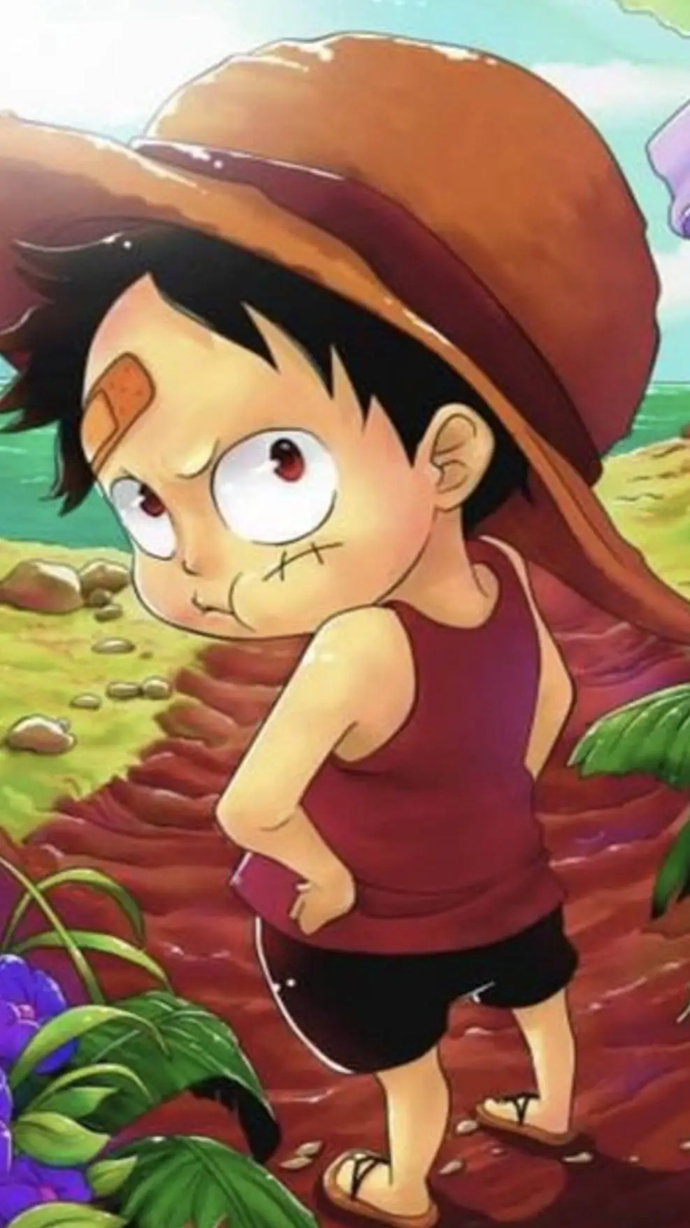 ai character: luffy kid background