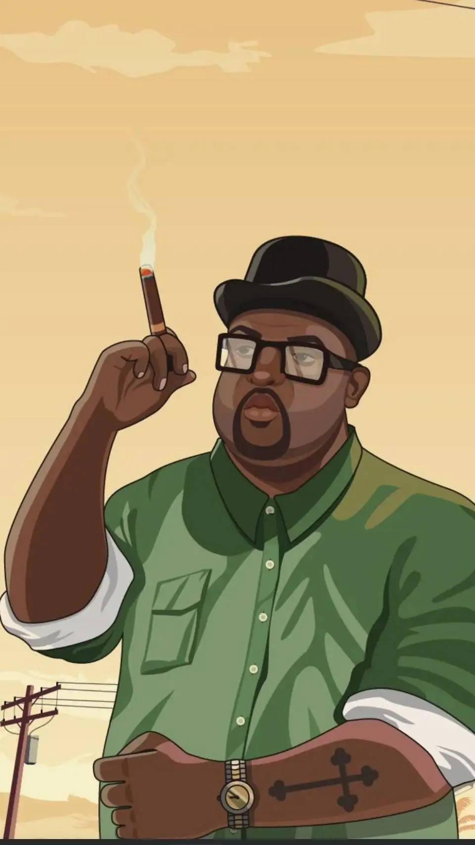 ai character: big smoke background