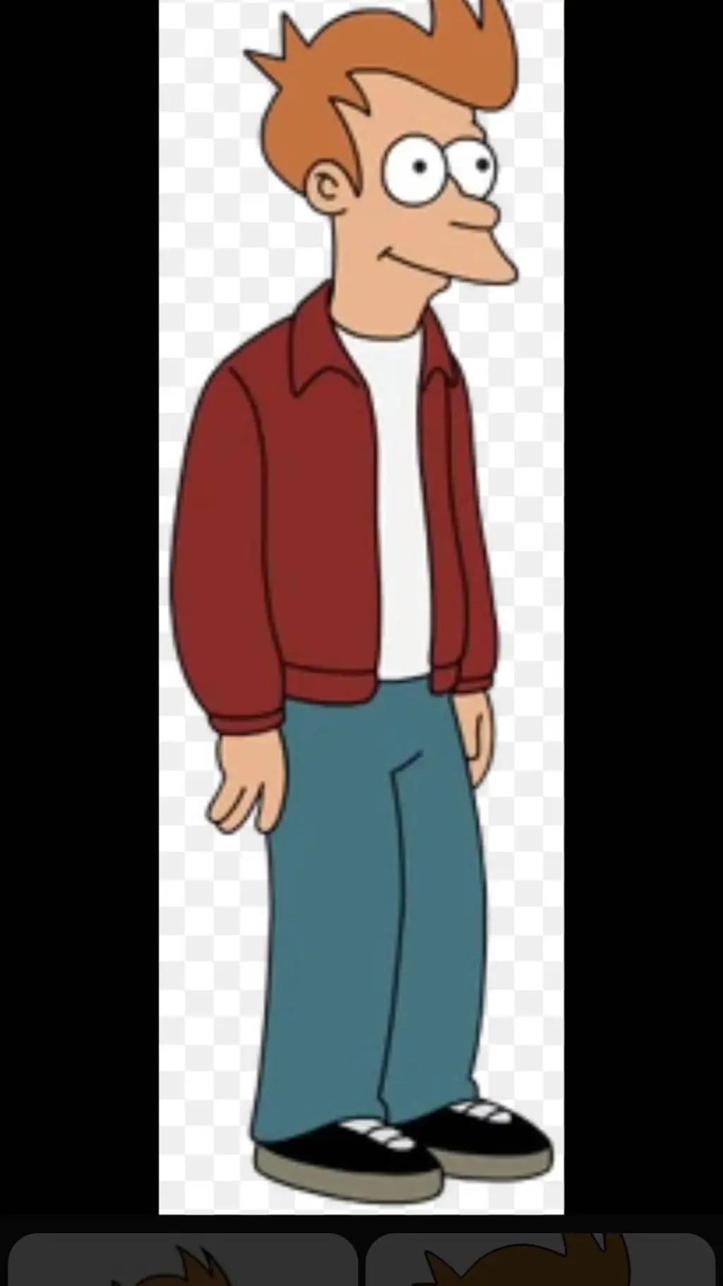 ai character: Philip j fry  background
