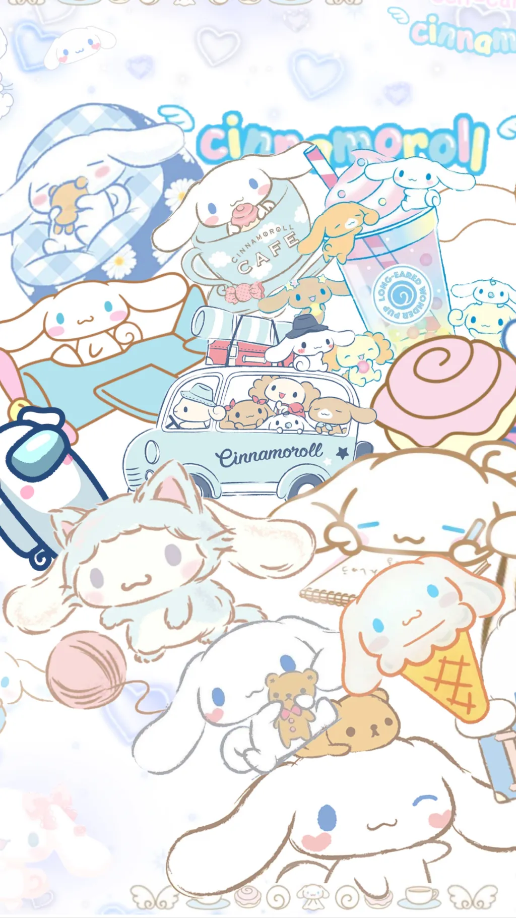 ai character:  Cinnamon roll 💗 background