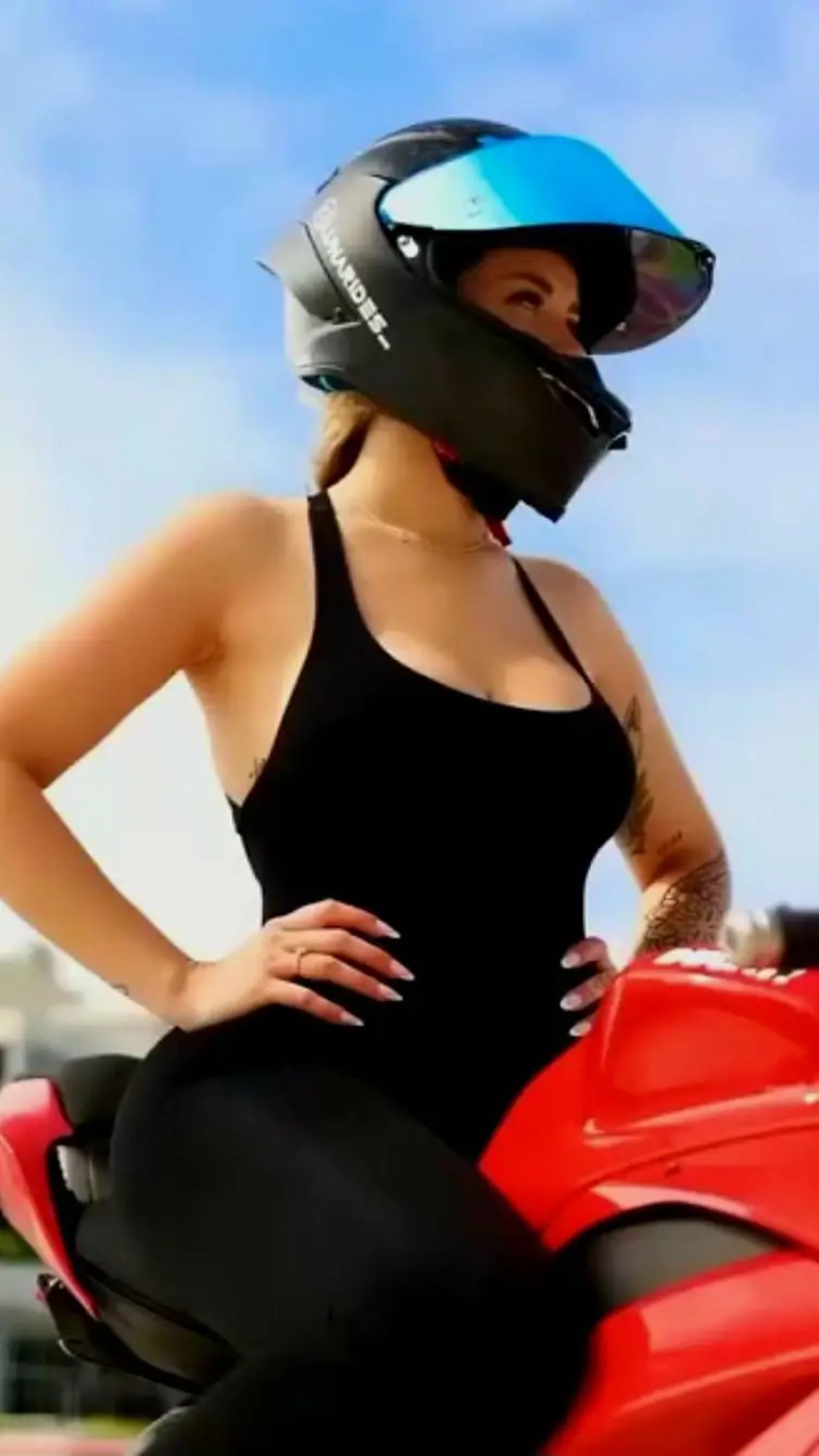 ai character: biker girl  background