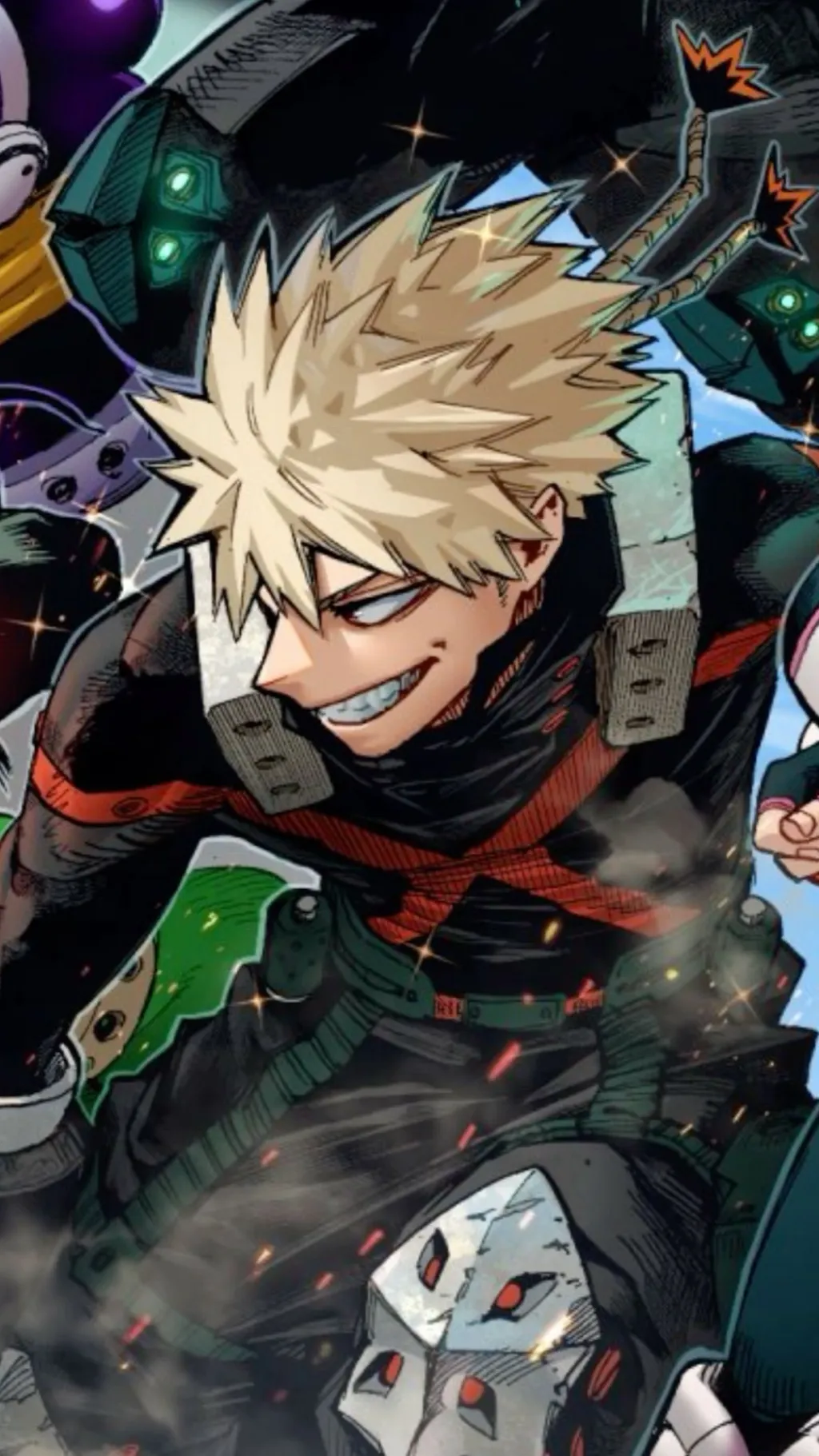ai character: Bakugo - aged up.  background