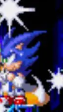 ai character: blue Super Sonic background