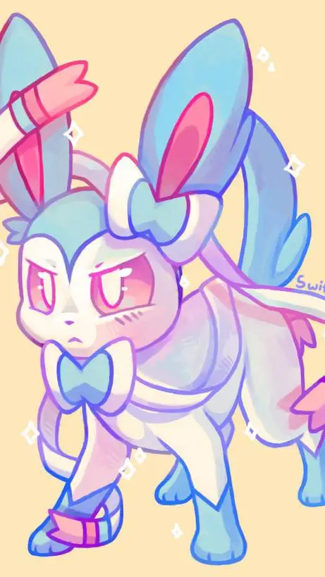ai character: Shiny sylveon  background