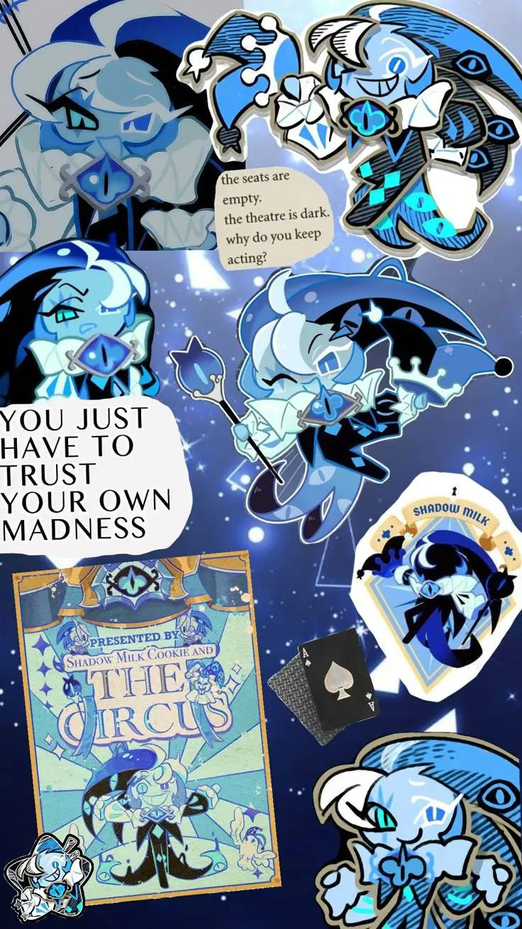 ai character: shadow milk cookie background