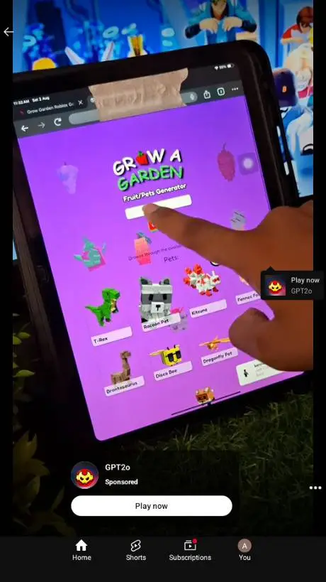 ai character: grow a garden  background