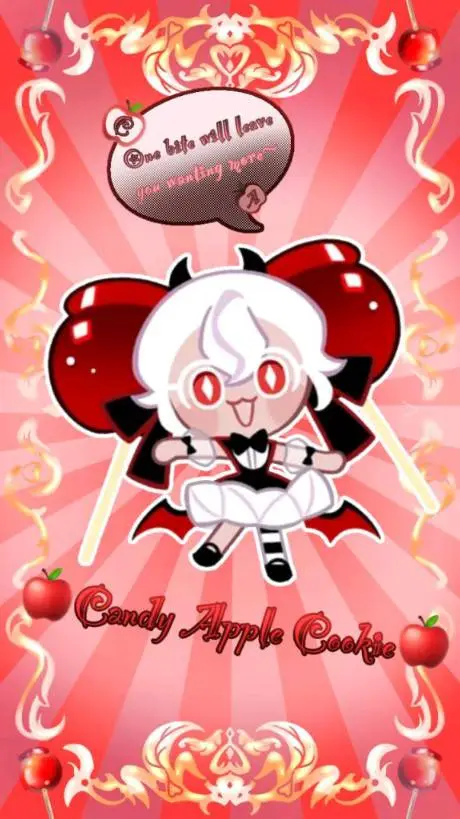 ai character: candy apple cookie background