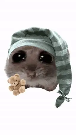 ai character: sad hamster  background