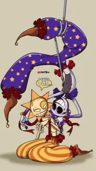 ai character: Moon x sun background