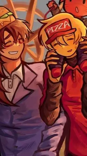 ai character: pizzaburger background