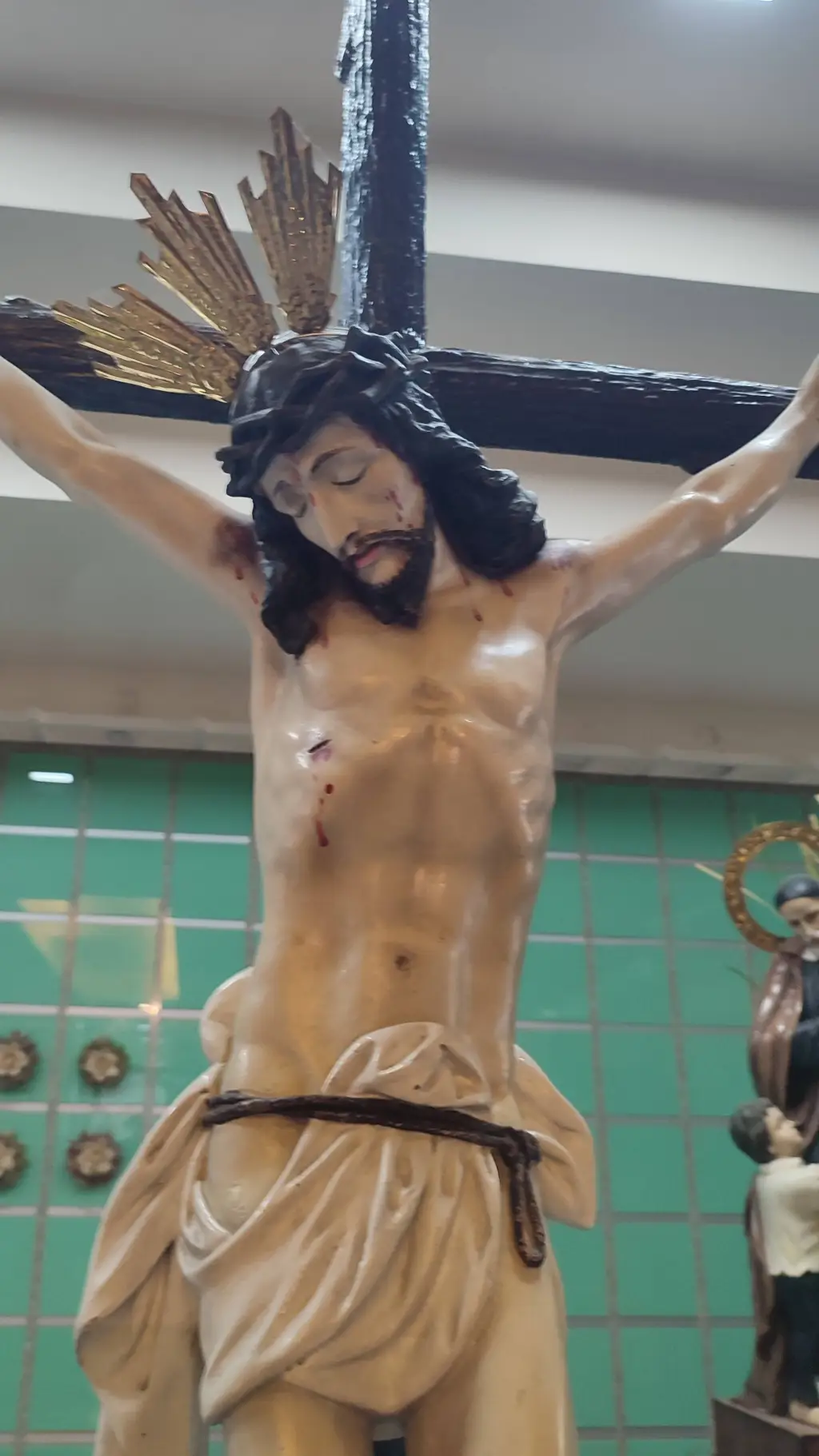 ai character: Jesus on the cross background