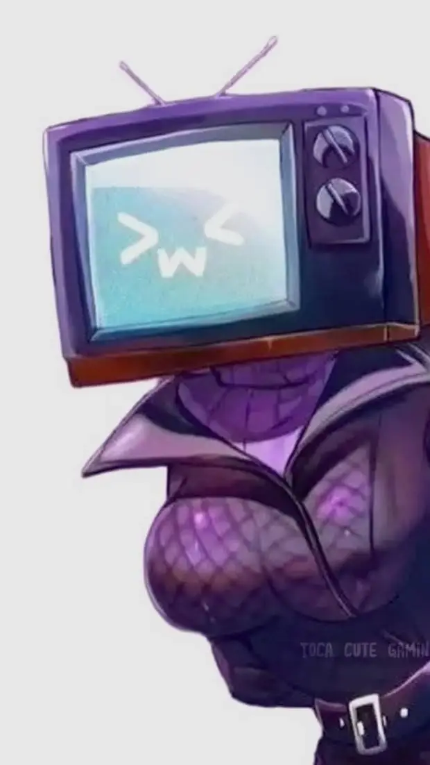 ai character: TV woman  background
