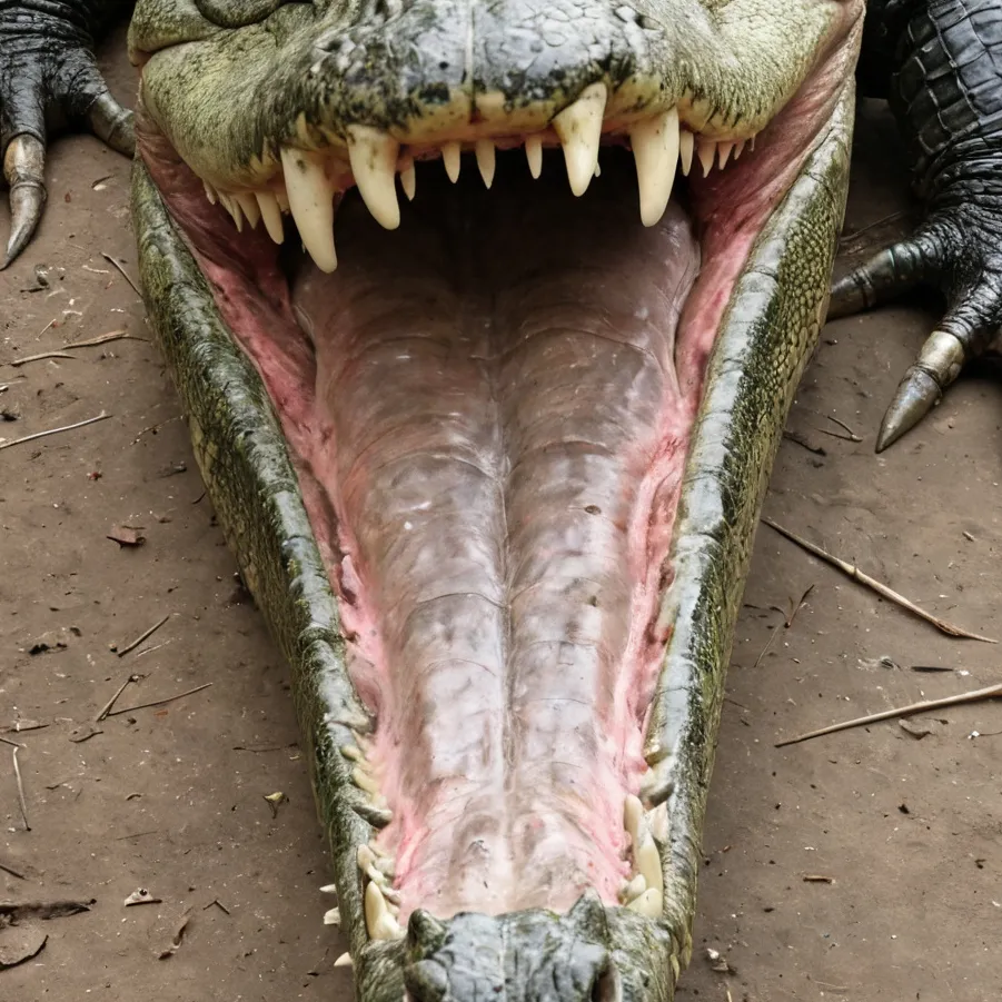 chat with ai character: abused crocodile