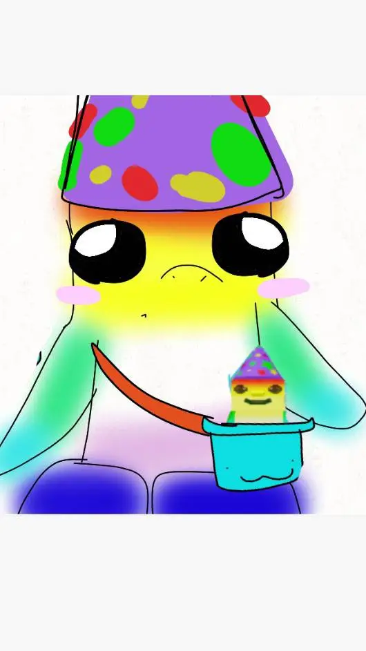 ai character: rainbow tralarelo background