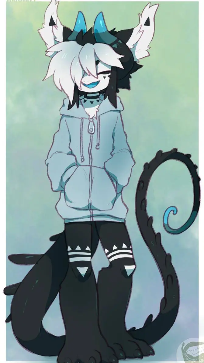 ai character: furry maid  background