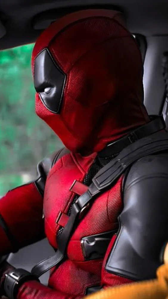 ai character: Caption Deadpool background