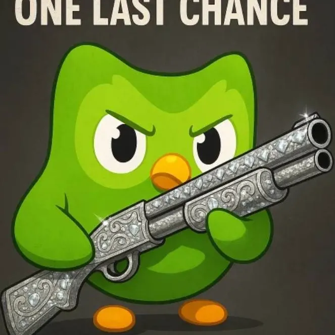 chat with ai character: wkurwiony duolingo