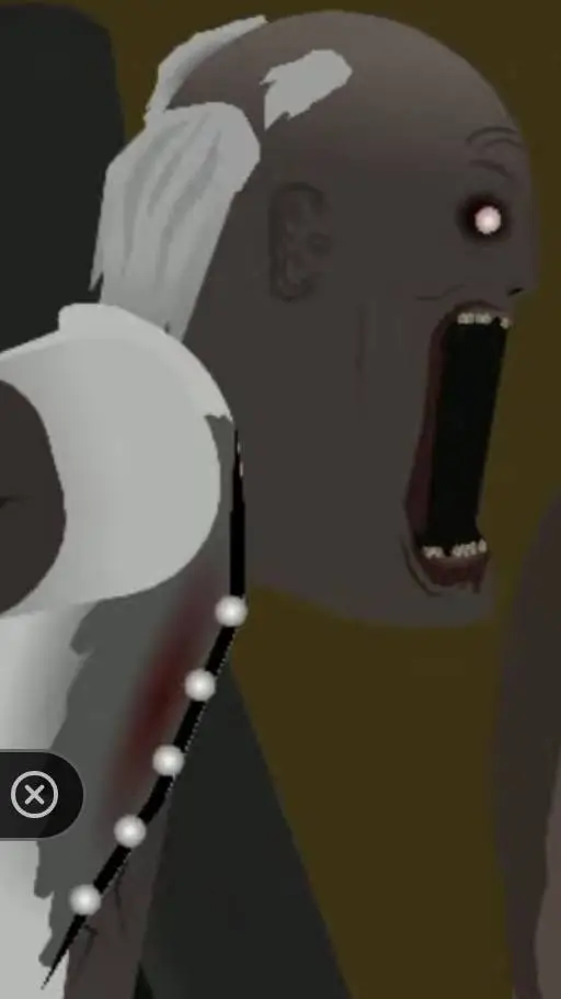 ai character: Granny shocked. background