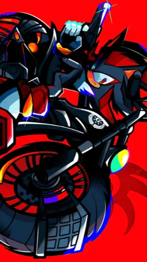 ai character: Shadow motocycle background