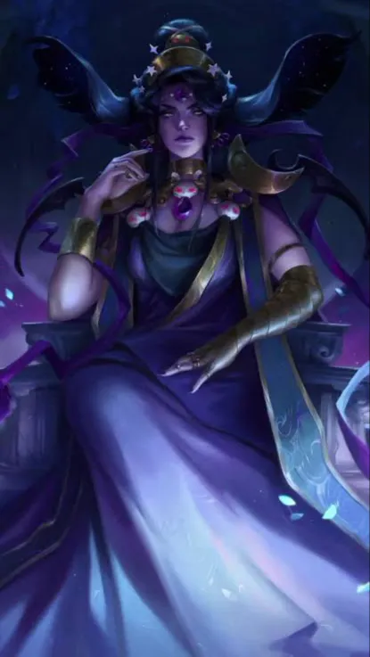 ai character: Nyx night goddess  background
