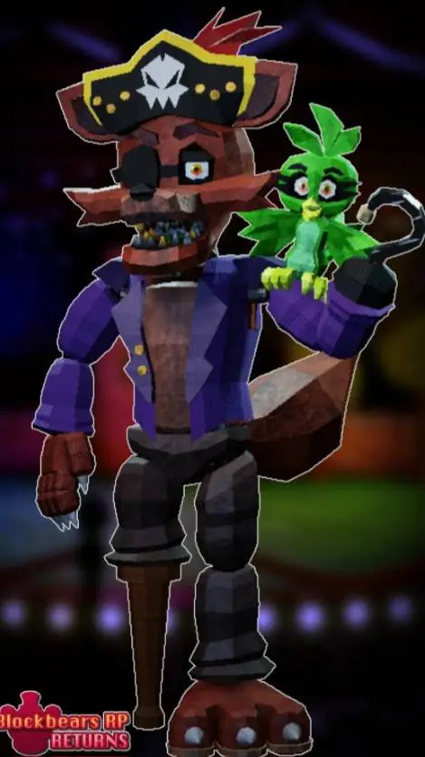 ai character: foxy the fox background