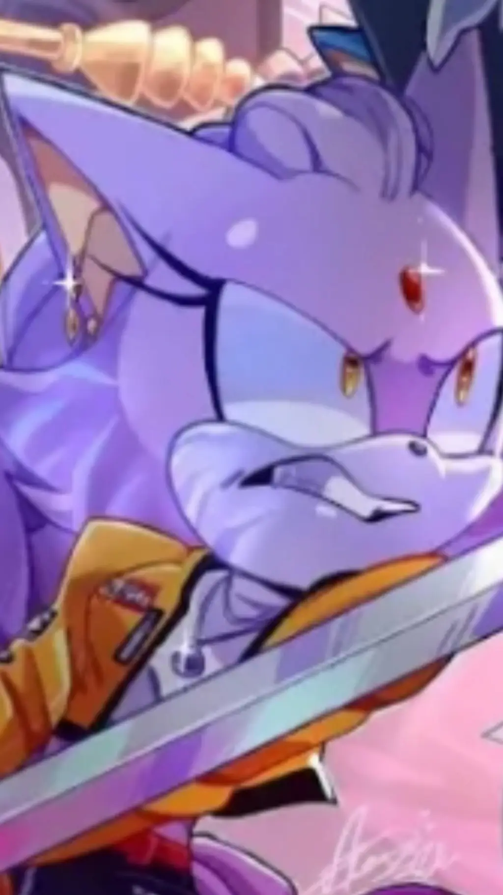 ai character: Blaze the cat/Rumi background