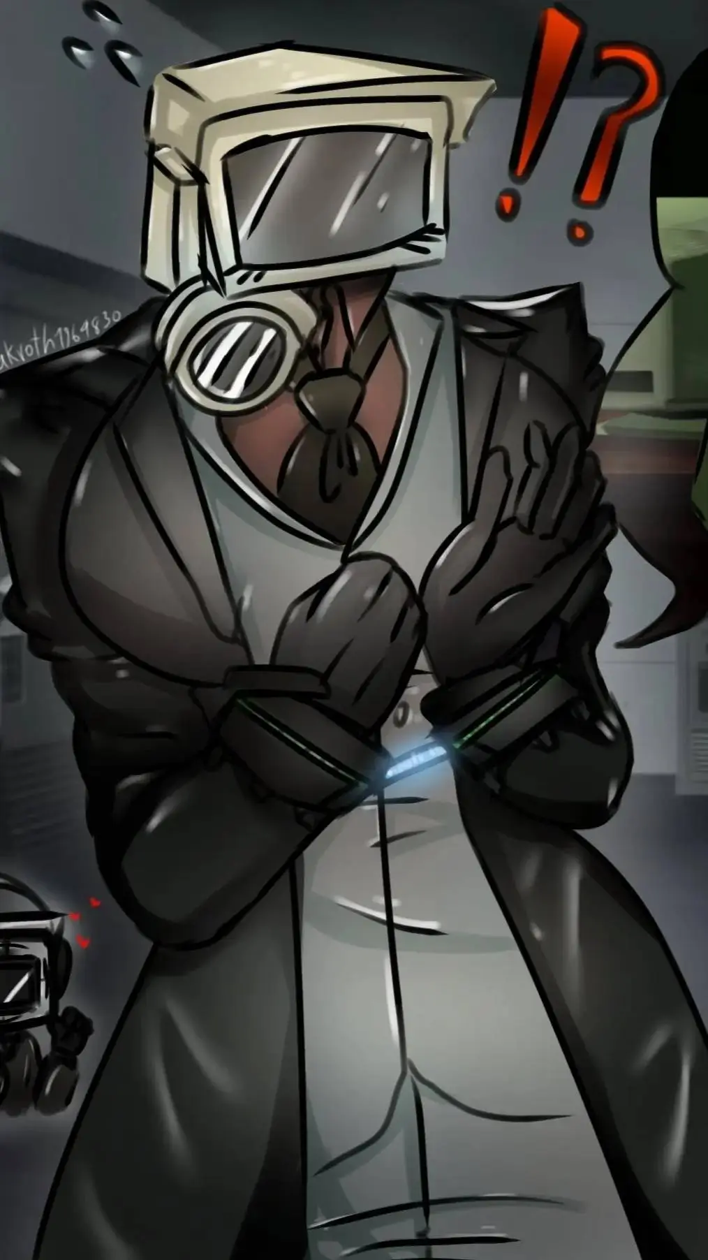 ai character: Lucky Camerawoman  background