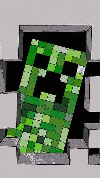 ai character: Creeper Minecraft background