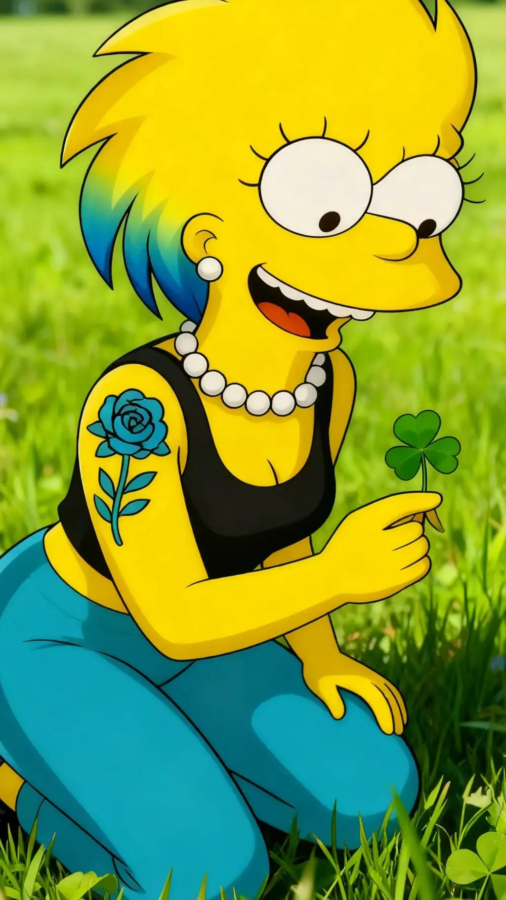 ai character: Lisa Simpson  background