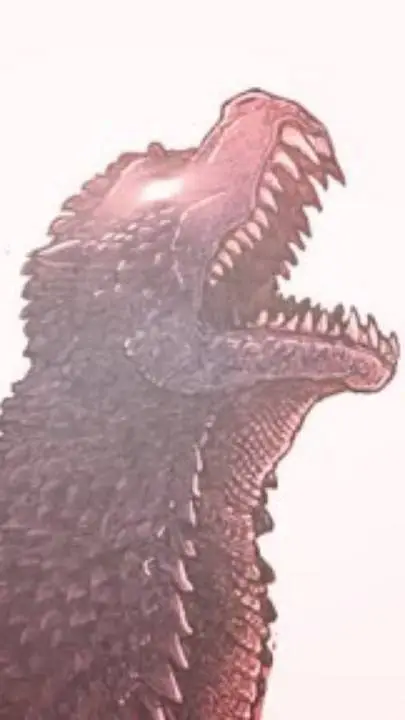 ai character: Godzilla in Hell background