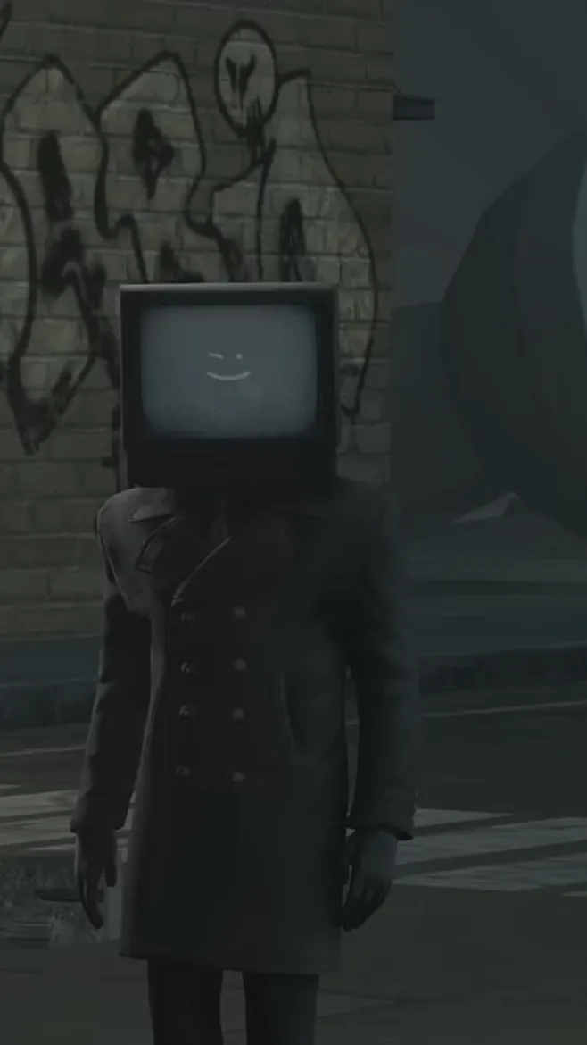 ai character: tv man background