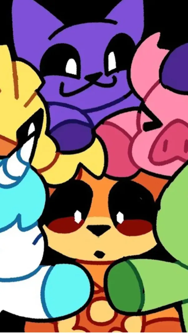 ai character: Smiling critters background