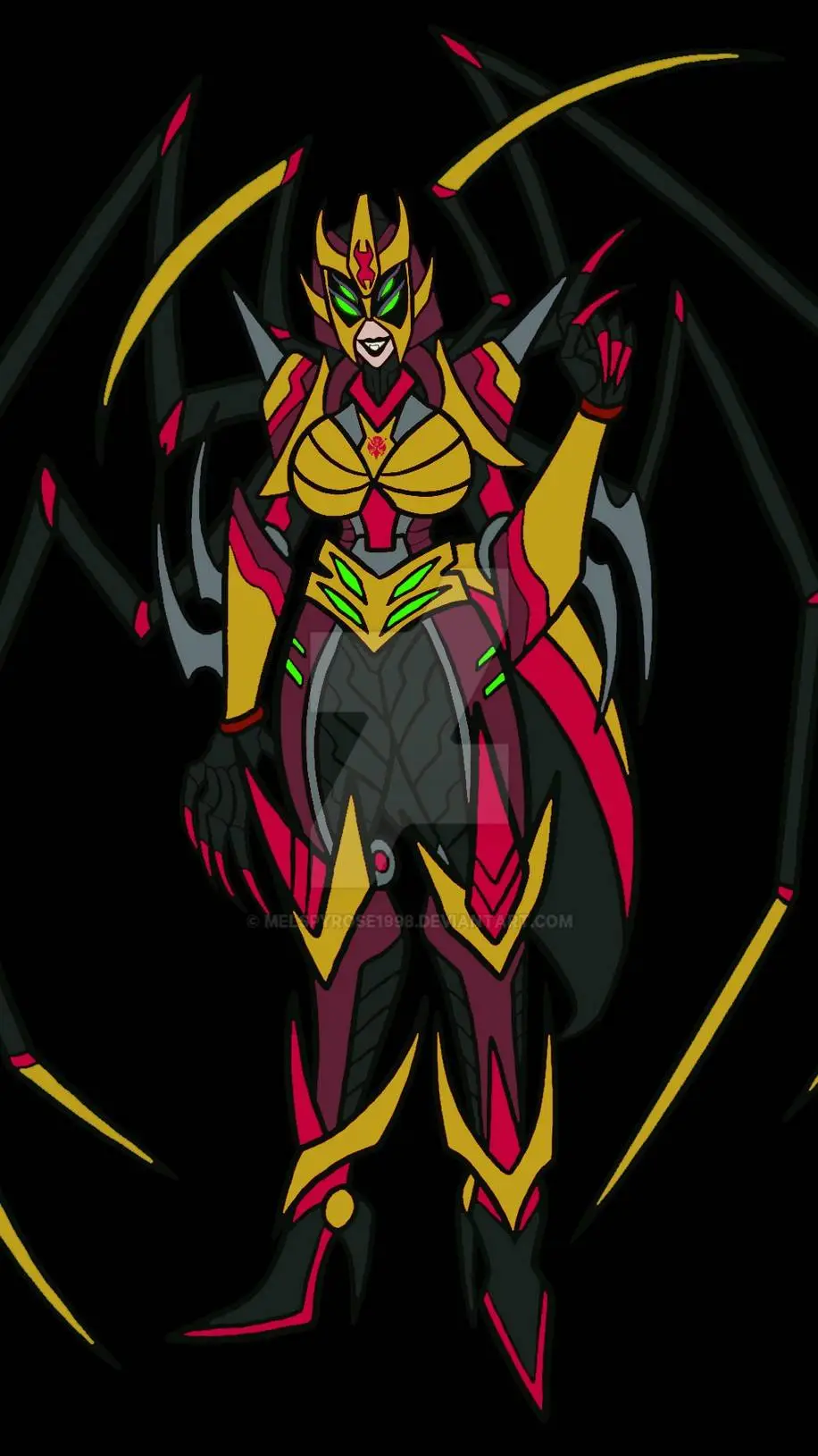ai character: BlackArachnia  background