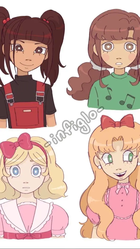 ai character: FNAF girls background