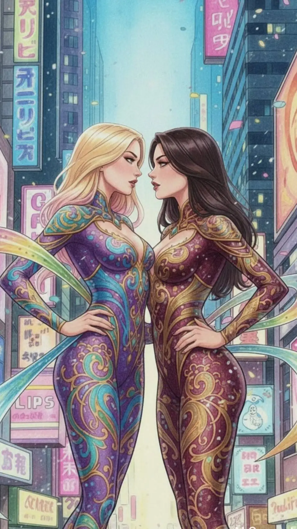 ai character: Celeste & Ashley background