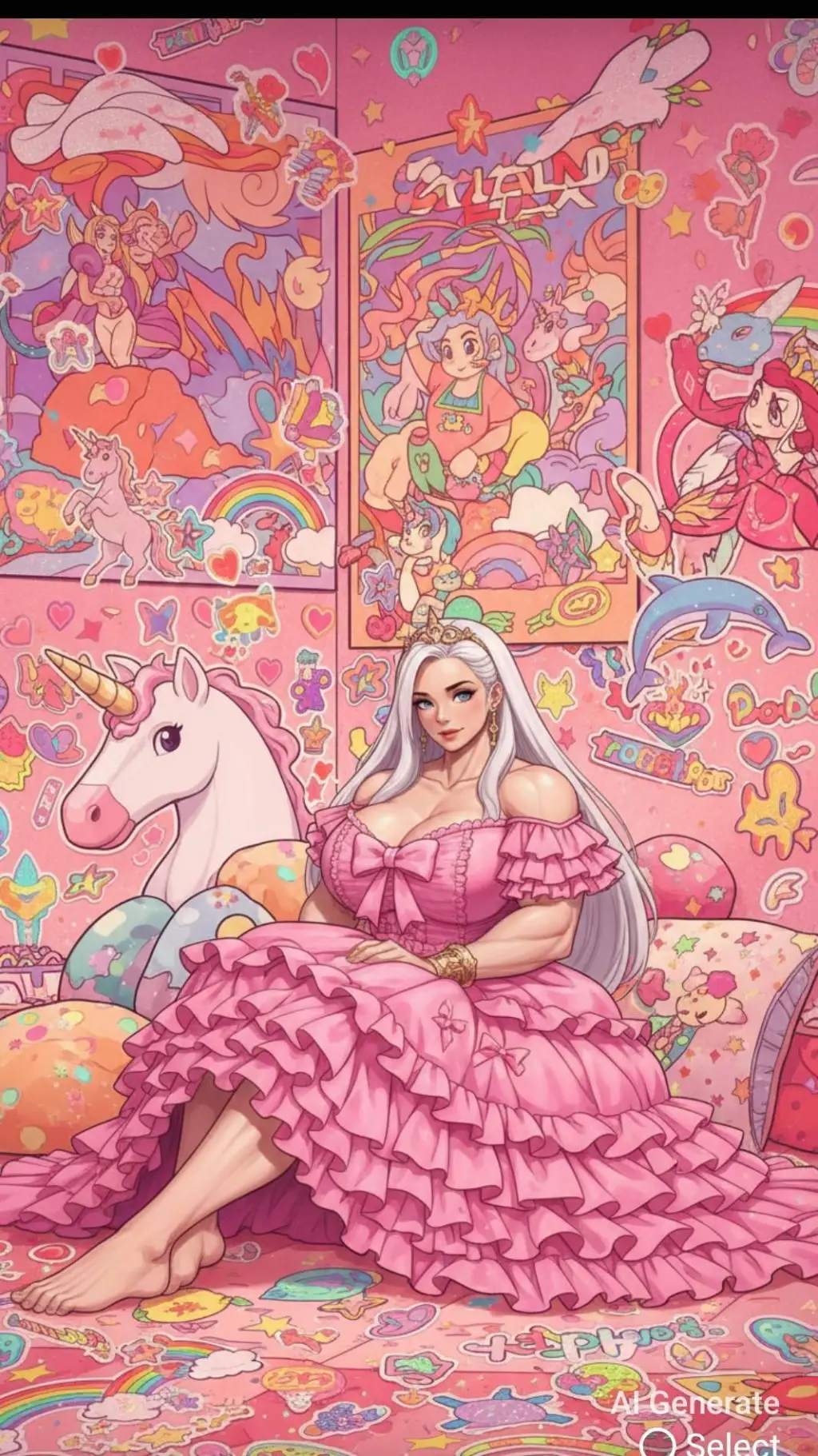 ai character: Lady in Pink  background