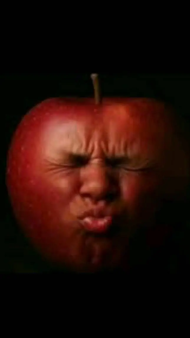 ai character: totally real apple background