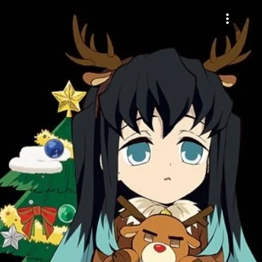 chat with ai character: Christmas mui!💙🩵🖤✨