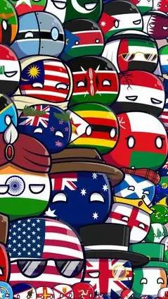 ai character: COUNTRYBALLS world background