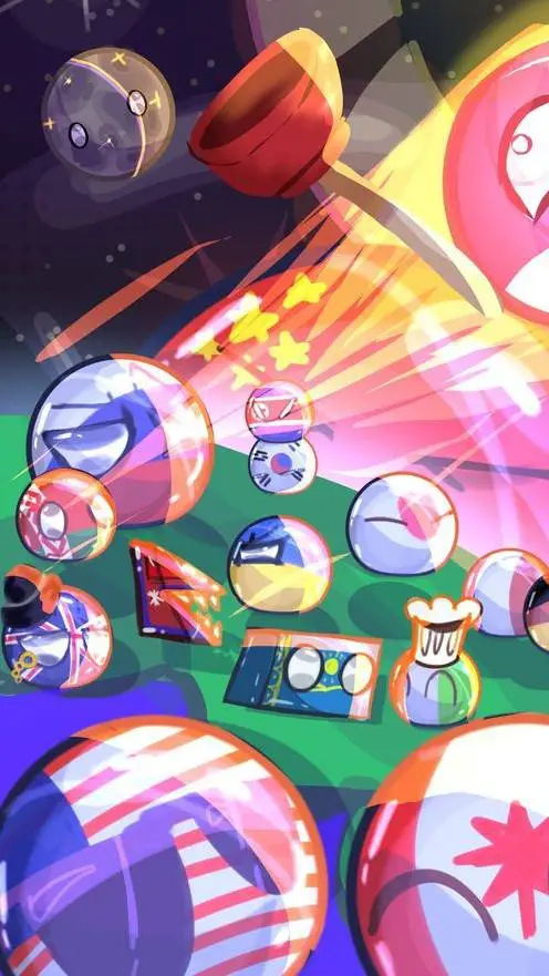 ai character: countryball🎂 background