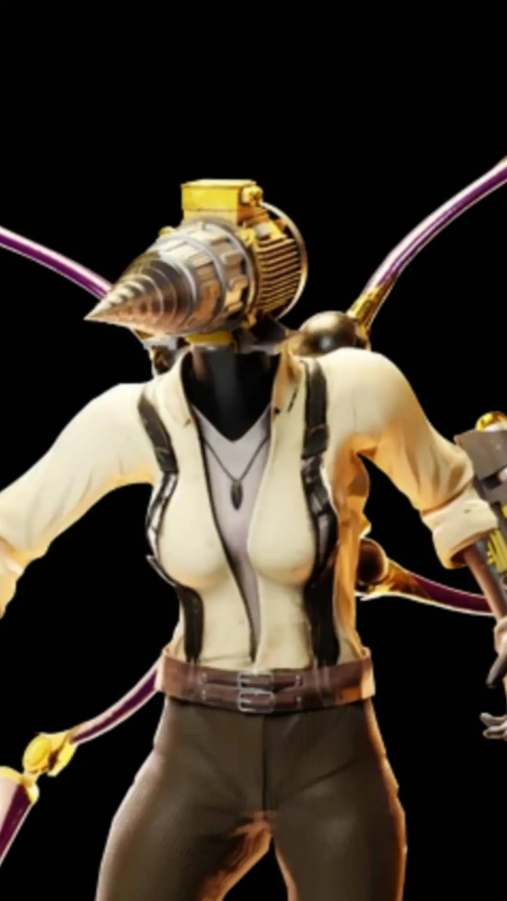 ai character: drill woman  background