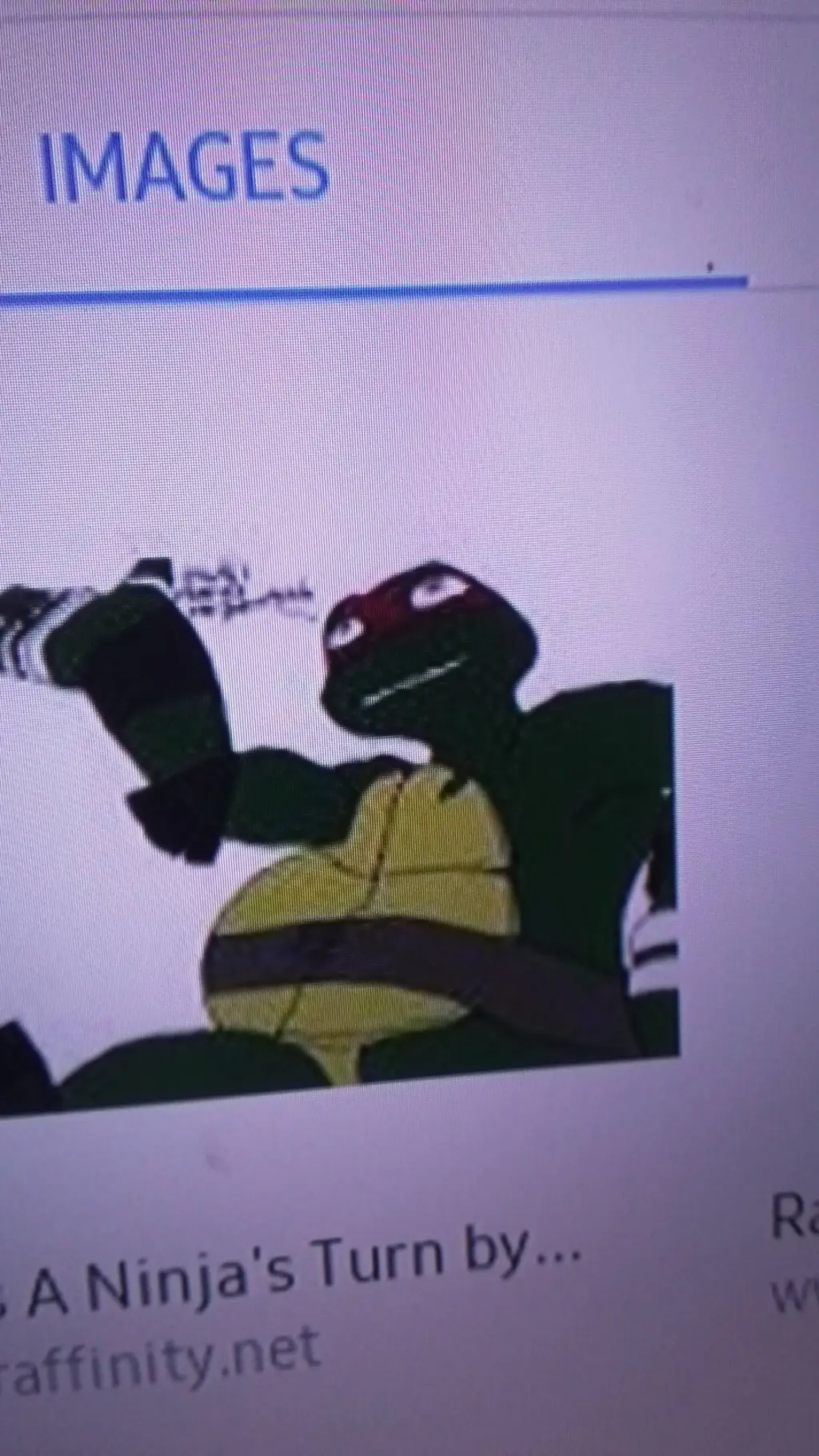 ai character: Raph eats Mikey background