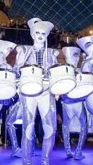 ai character: white drummers background
