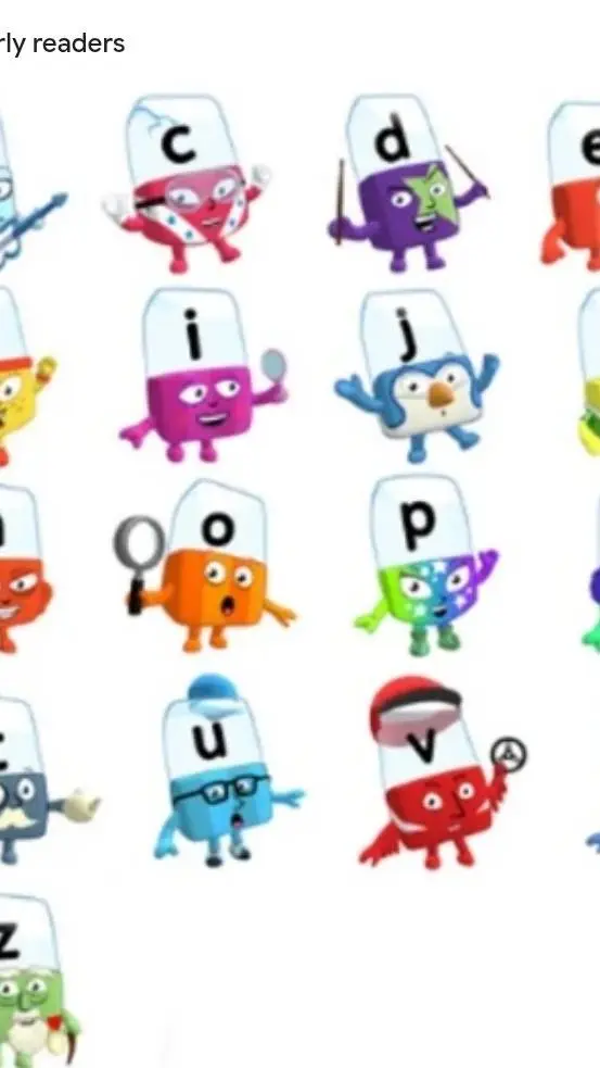 ai character: Alphablocks background