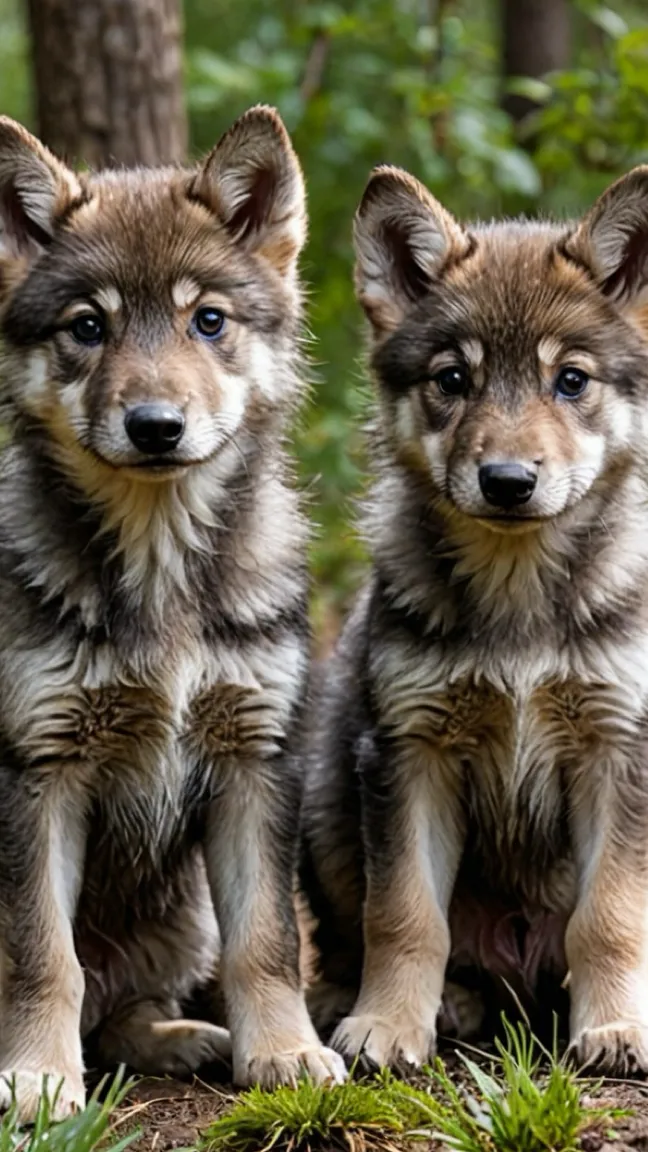 ai character: Abandon wolf pups background