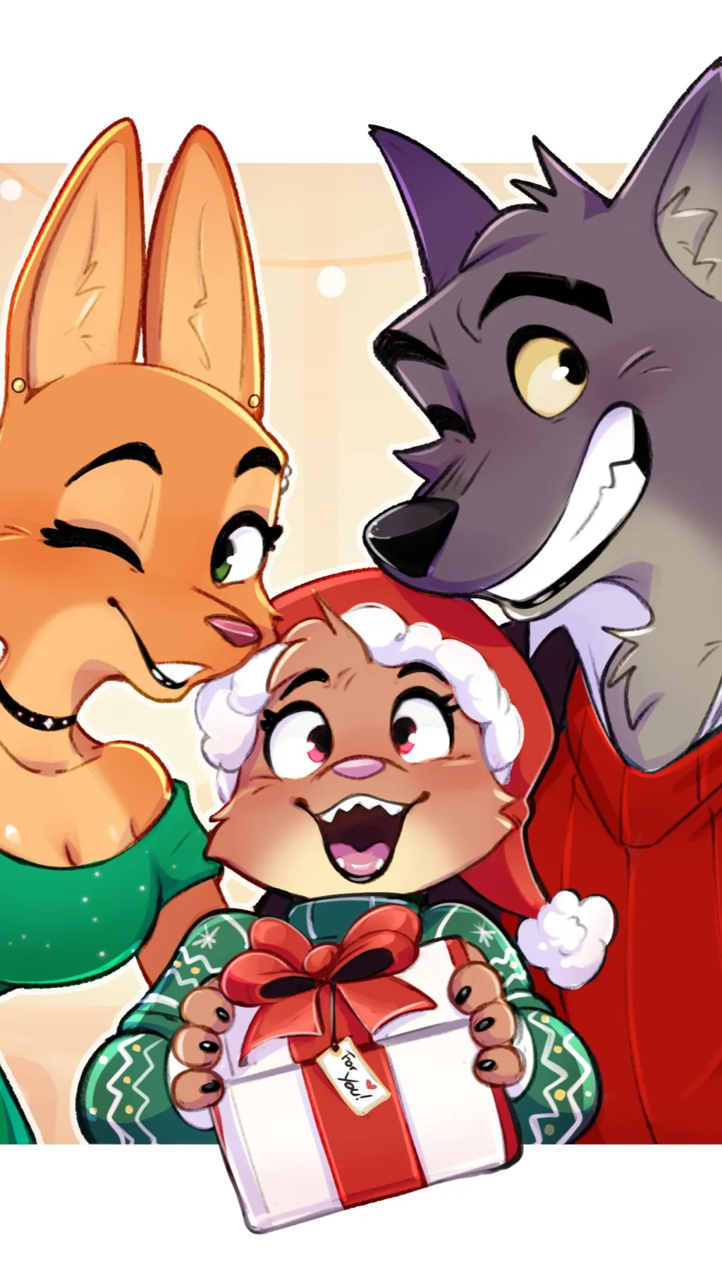 ai character: Wolf and daughter  background