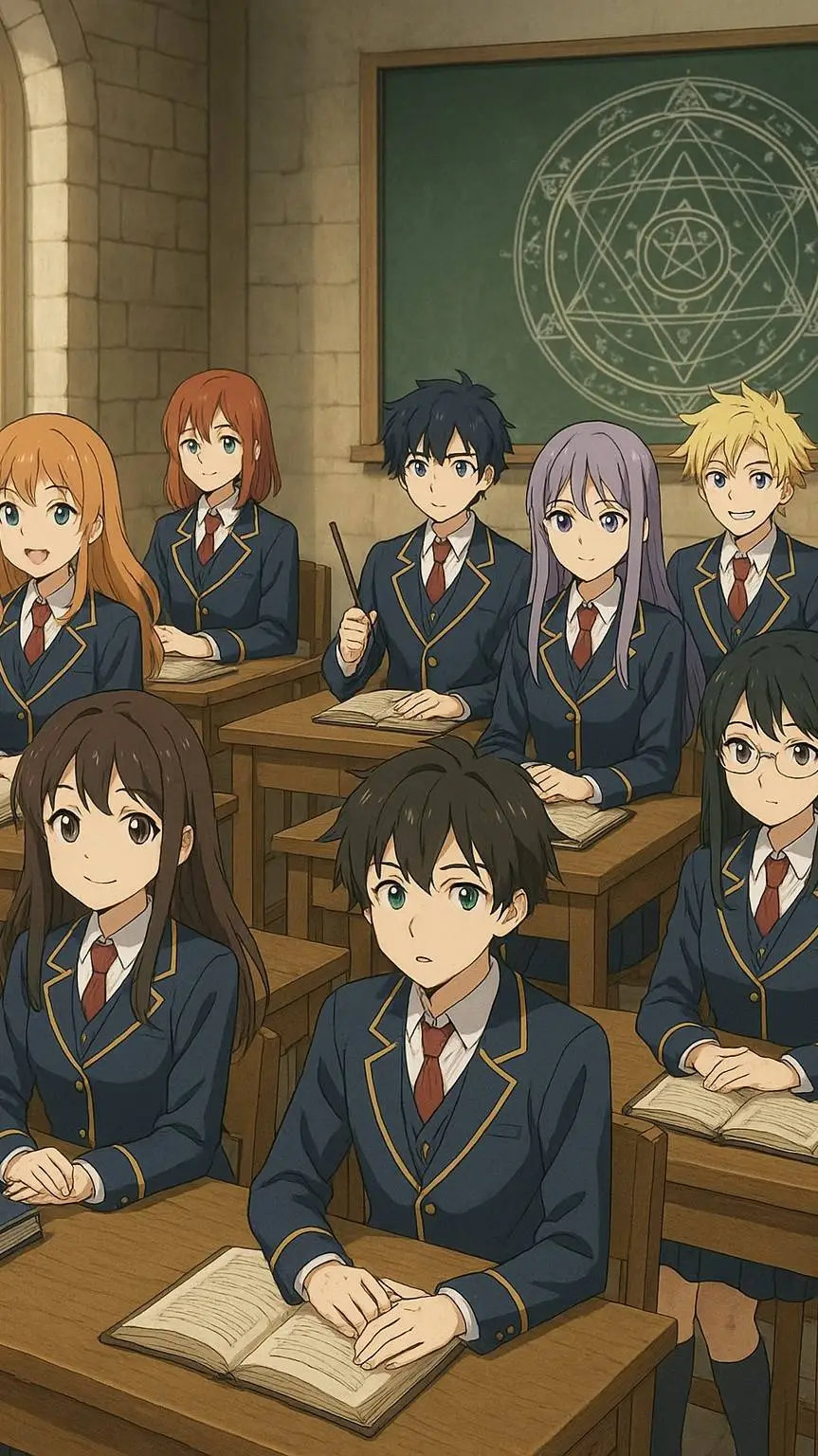 ai character: magic academy  background